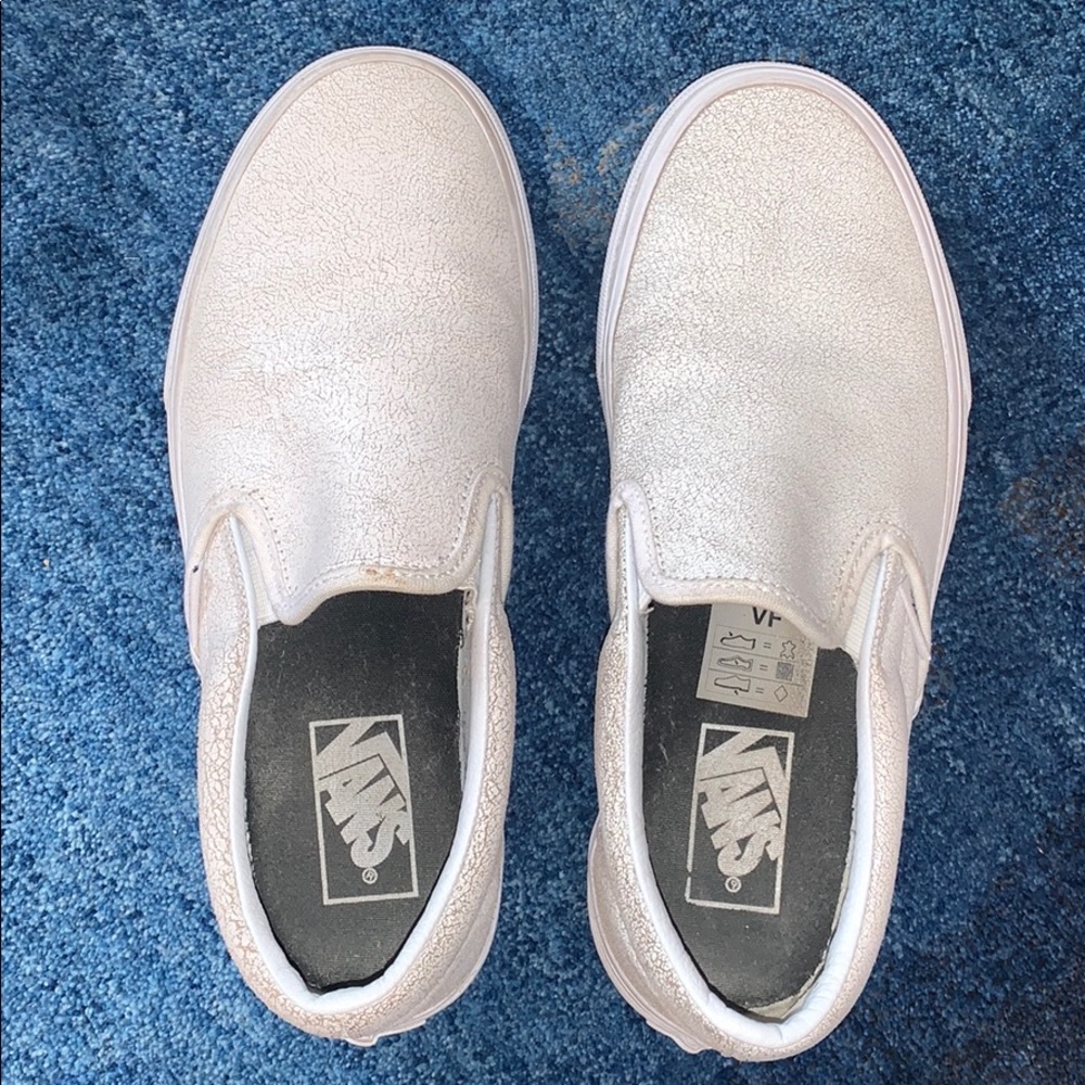 White Slip On Vans